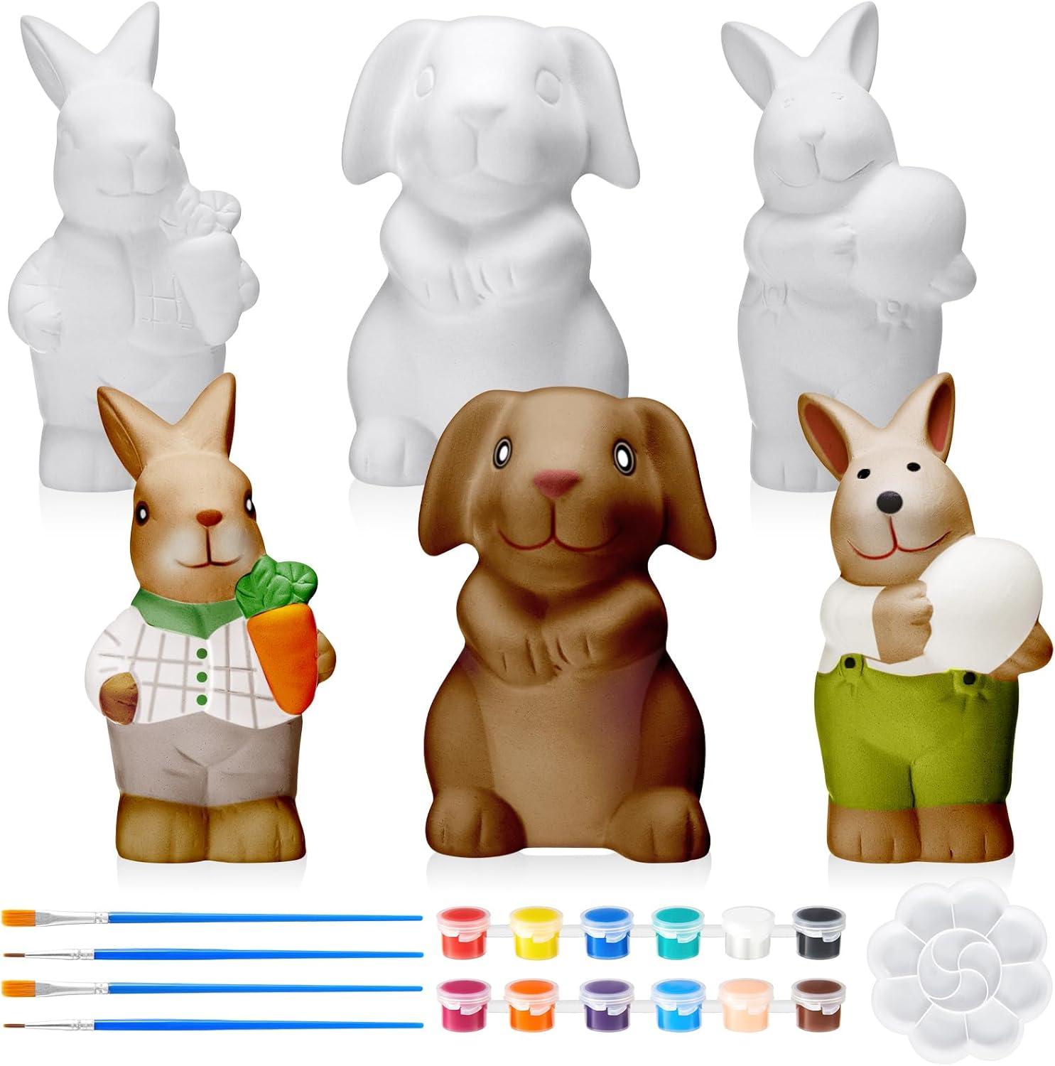 Easter Decor Showdown: Unpainted Bunny Figurines vs. DIY Crafts