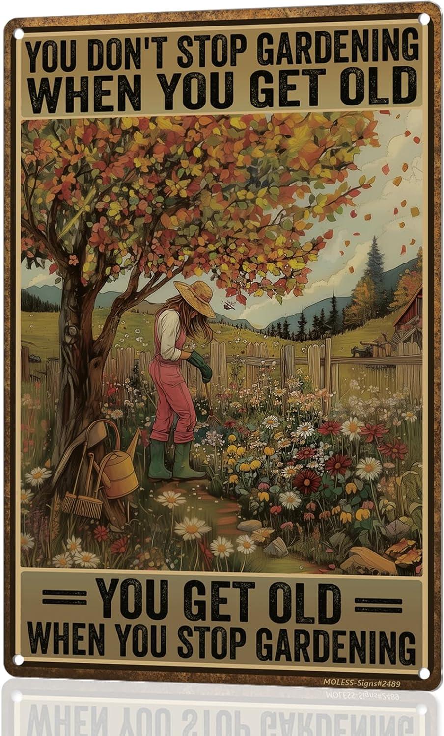 Funny Garden Sign: Age-Defying Humor for Green Thumbs