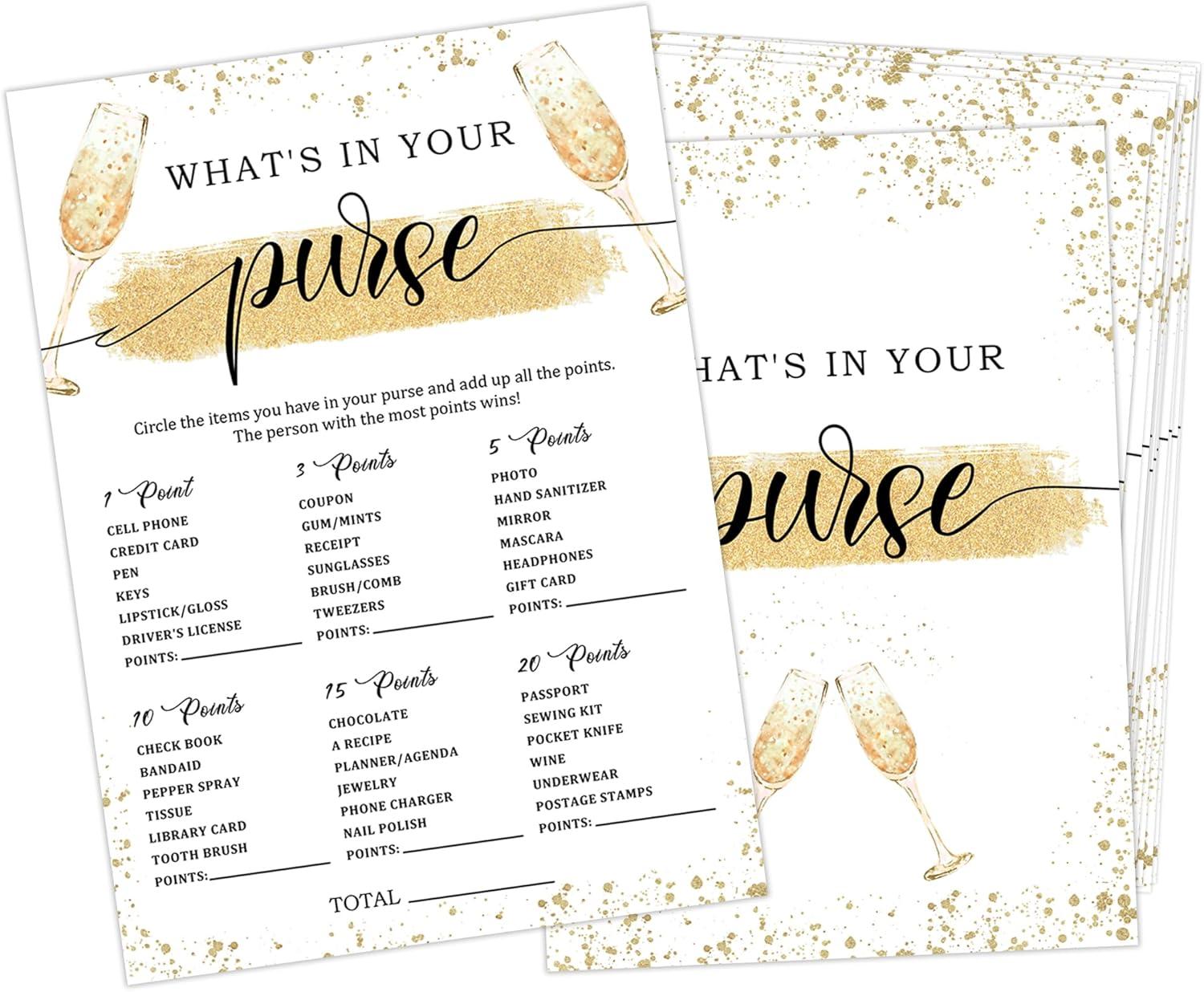 Bridal shower game showdown: what's in your purse vs. trivia