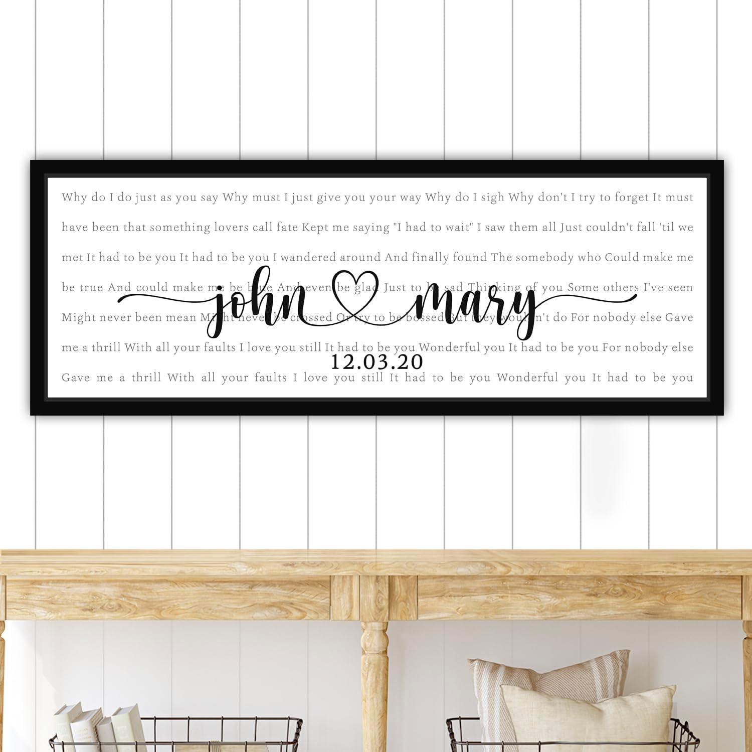 Framed Wedding Lyrics Showdown: Canvas vs. Custom Art