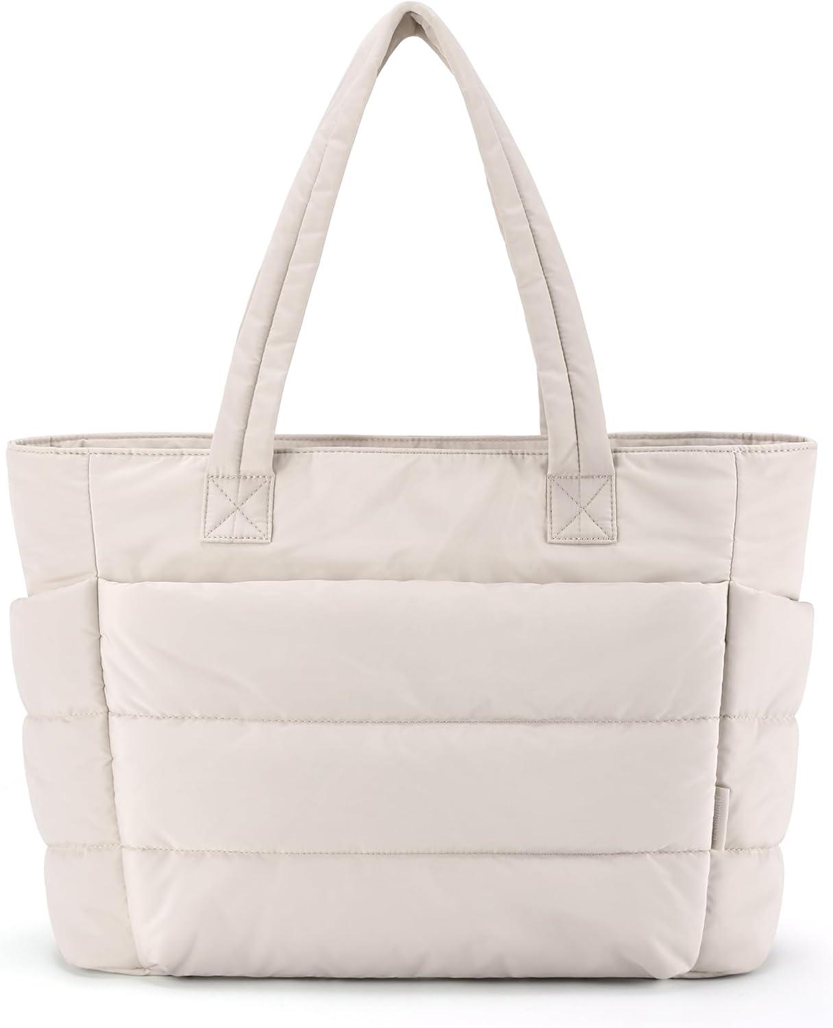 Quilted BAGSMART tote versus surprising compartments for work, tested for travel