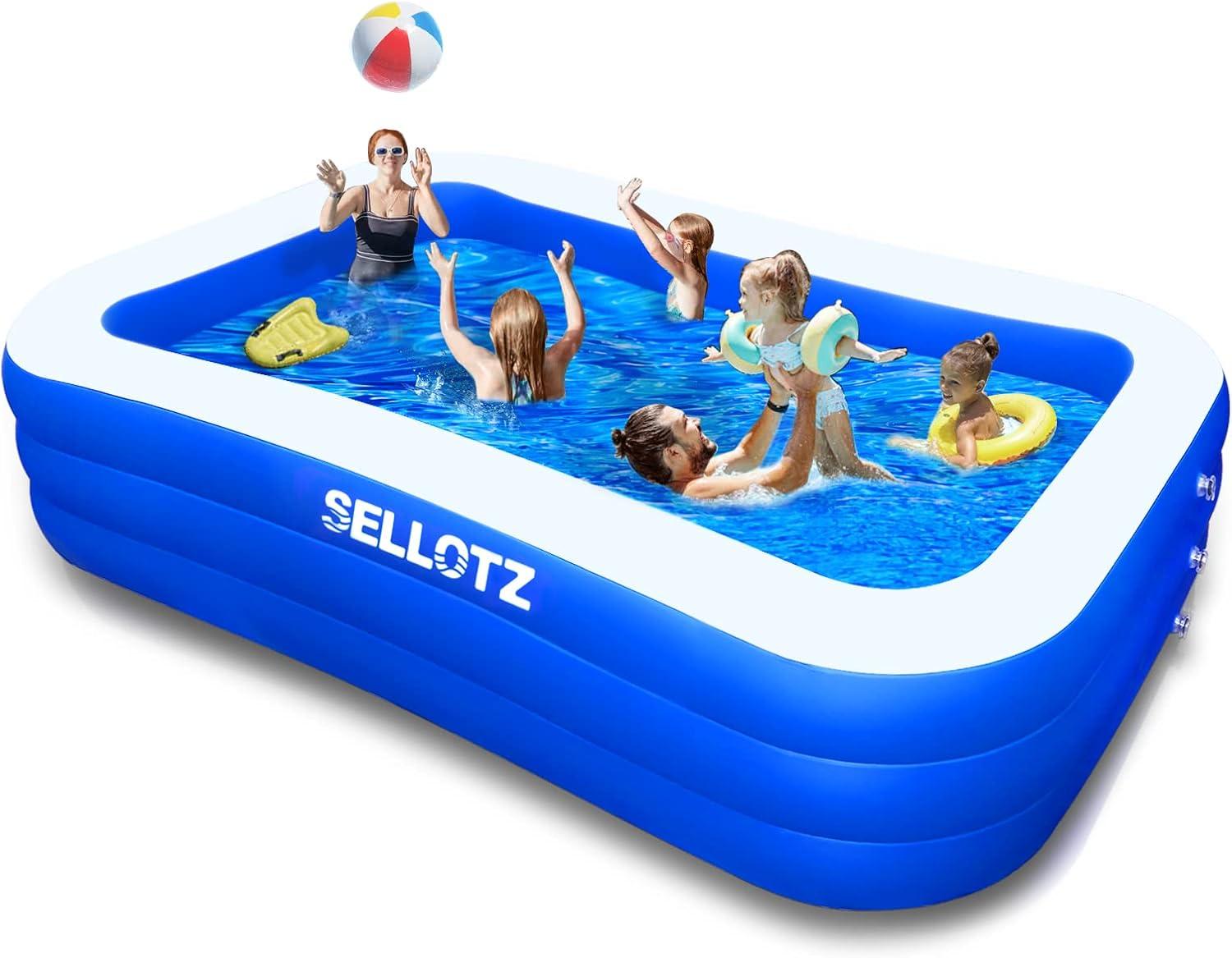 Large Inflatable Pool, Oversized Design... Compared For Fun Summer Swimming!