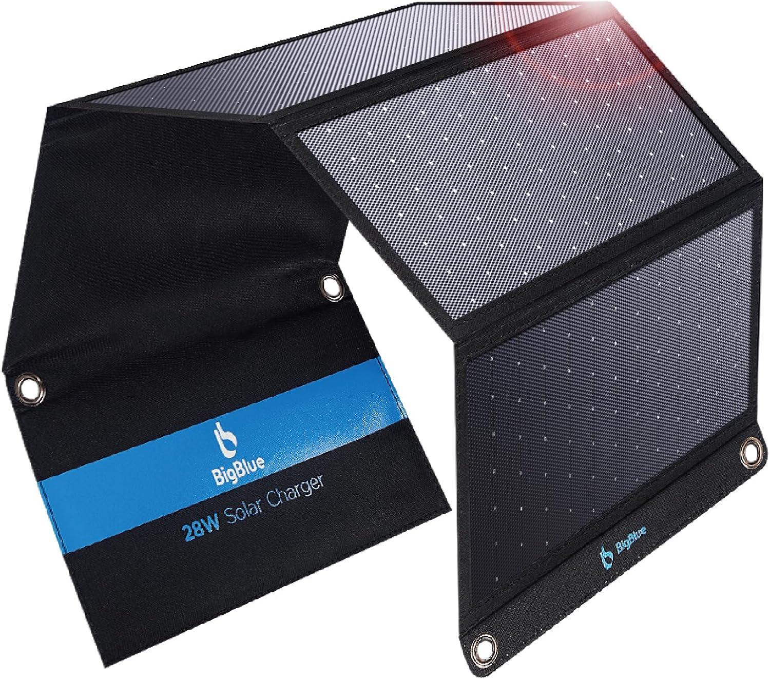Upgraded BigBlue Solar: Waterproof, Tested, Portable vs Tech Needs... Perfect for Camping!