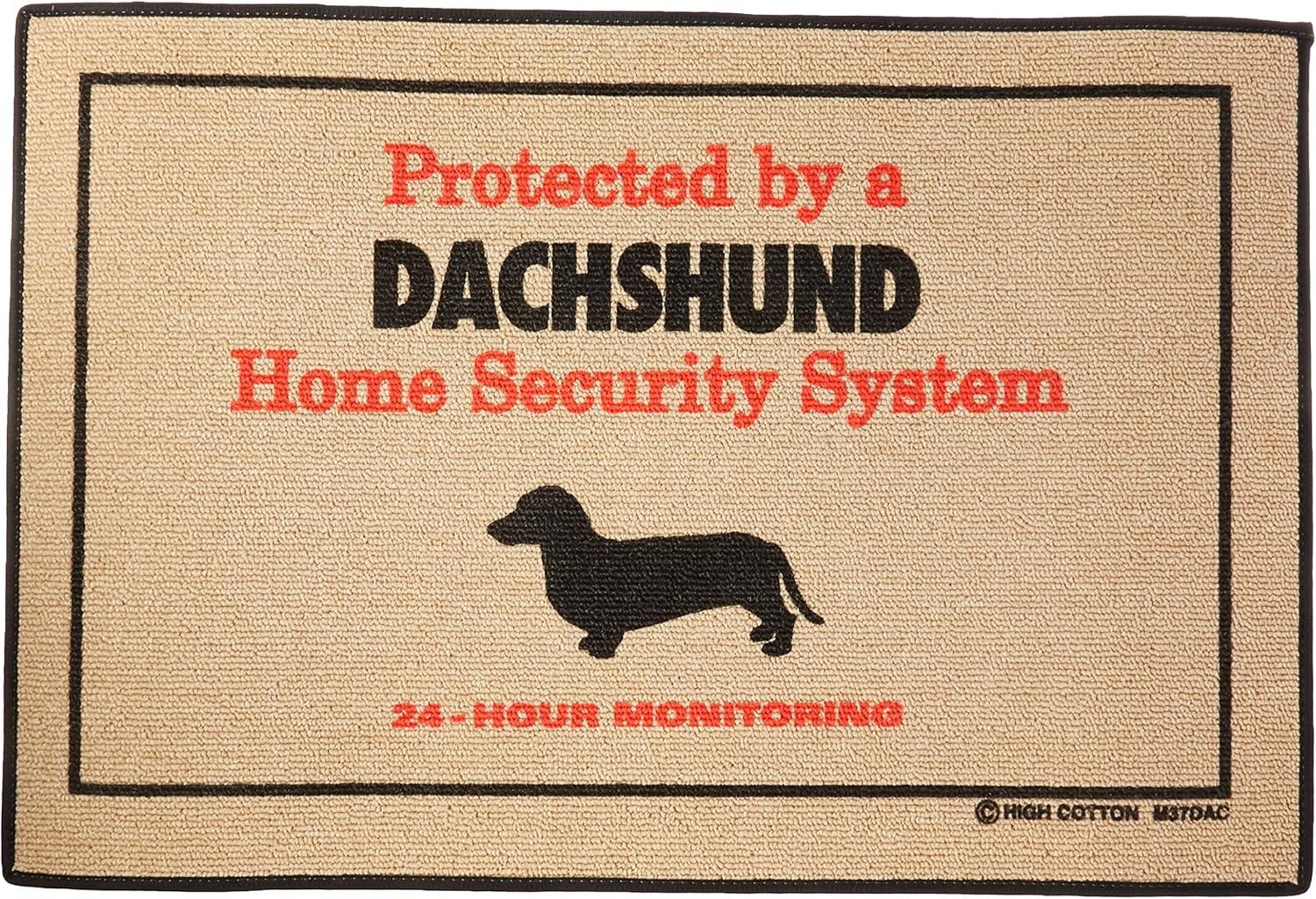 High Cotton Dachshund Doormat: Versus Security mat—Both Shockingly Tested