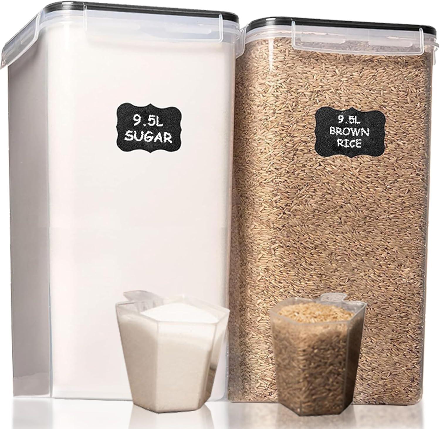 Compare Shazo Extra Large Airtight BPA-Free Canisters, Surprising Storage for Kitchen Pantry