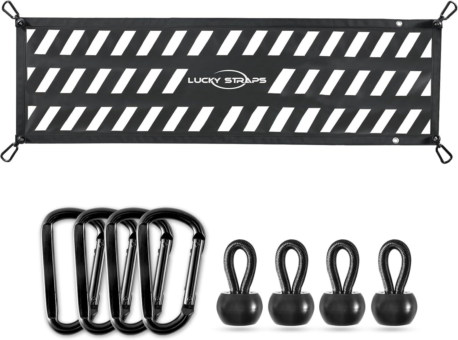 Lucky Straps Net: Versus for Chevy, Net Mesh Bed Cinched Tight, Tested Firm Grip, Surprising Snug Fit, Truck Cargo Fix!