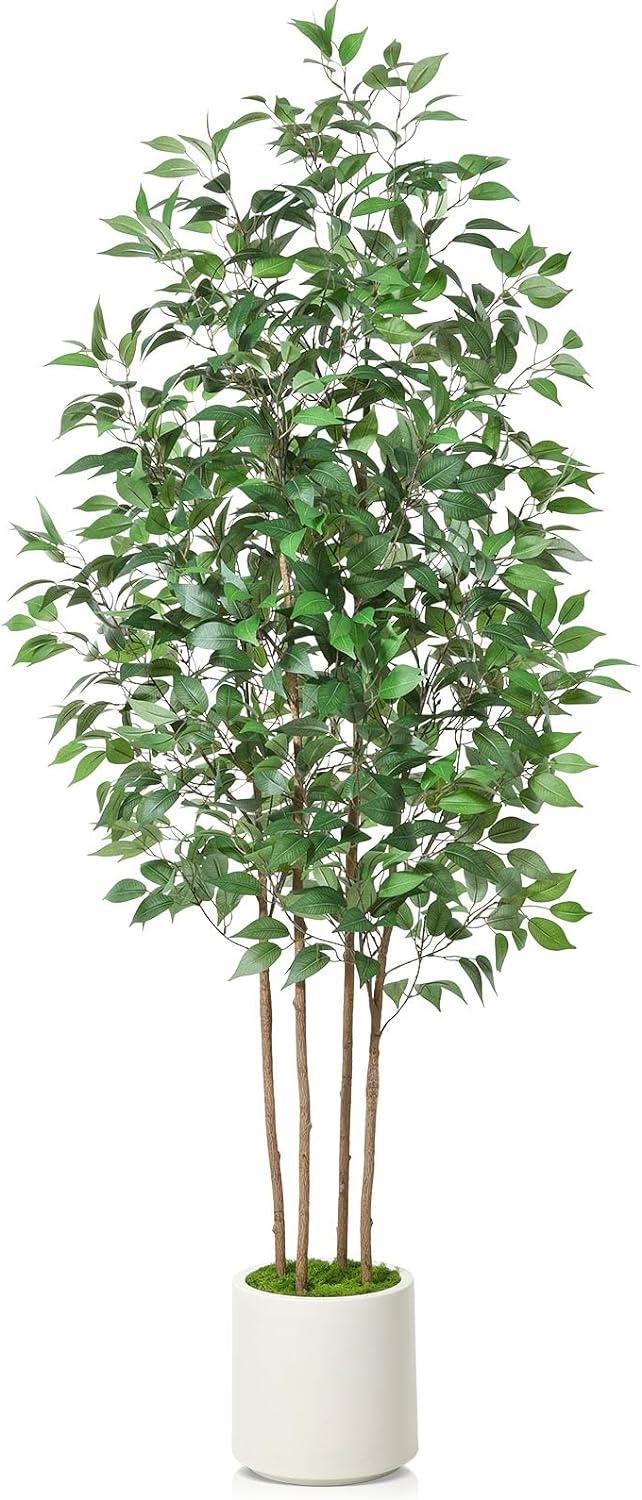 Amazing Ficus versus Real: Tested Decor Insight... White Tree Set for Home Office Corner