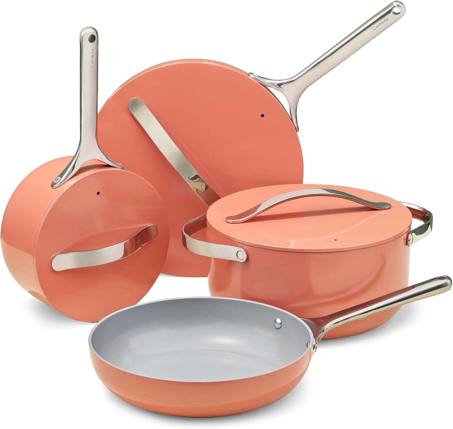 Caraway Nonstick Set: Tested Versus Traditional... 12-Piece Compact vs. Heavy Pots,Air-Tight Storage (Quick Prep!)