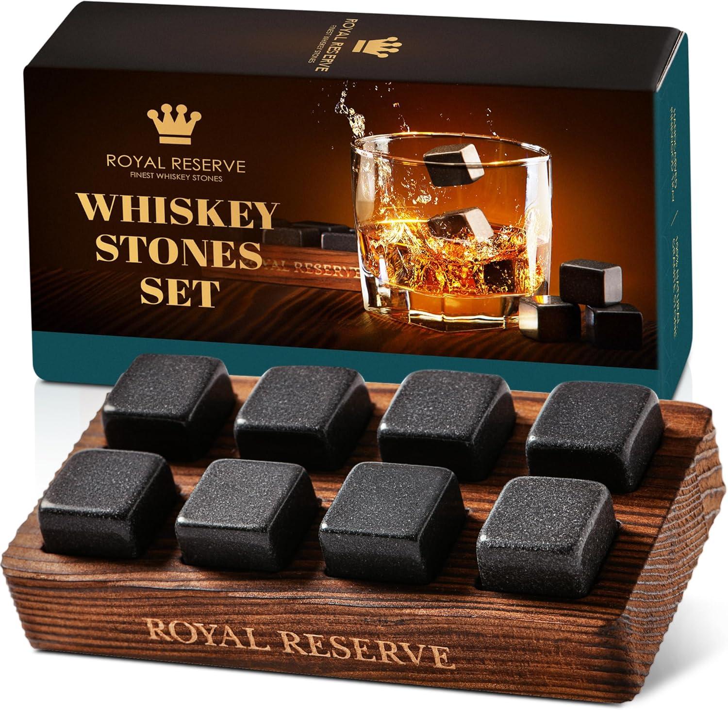 Royal Reserve Stones: Tested Chill,artisan Cubes,Sculpted Gift Set – Whiskey Sets vs Ice… Fun fact!