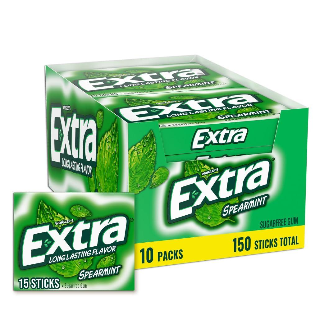 Extra Spearmint Gum Versus Trending: tested, sugarfree insight... Pack of 10!