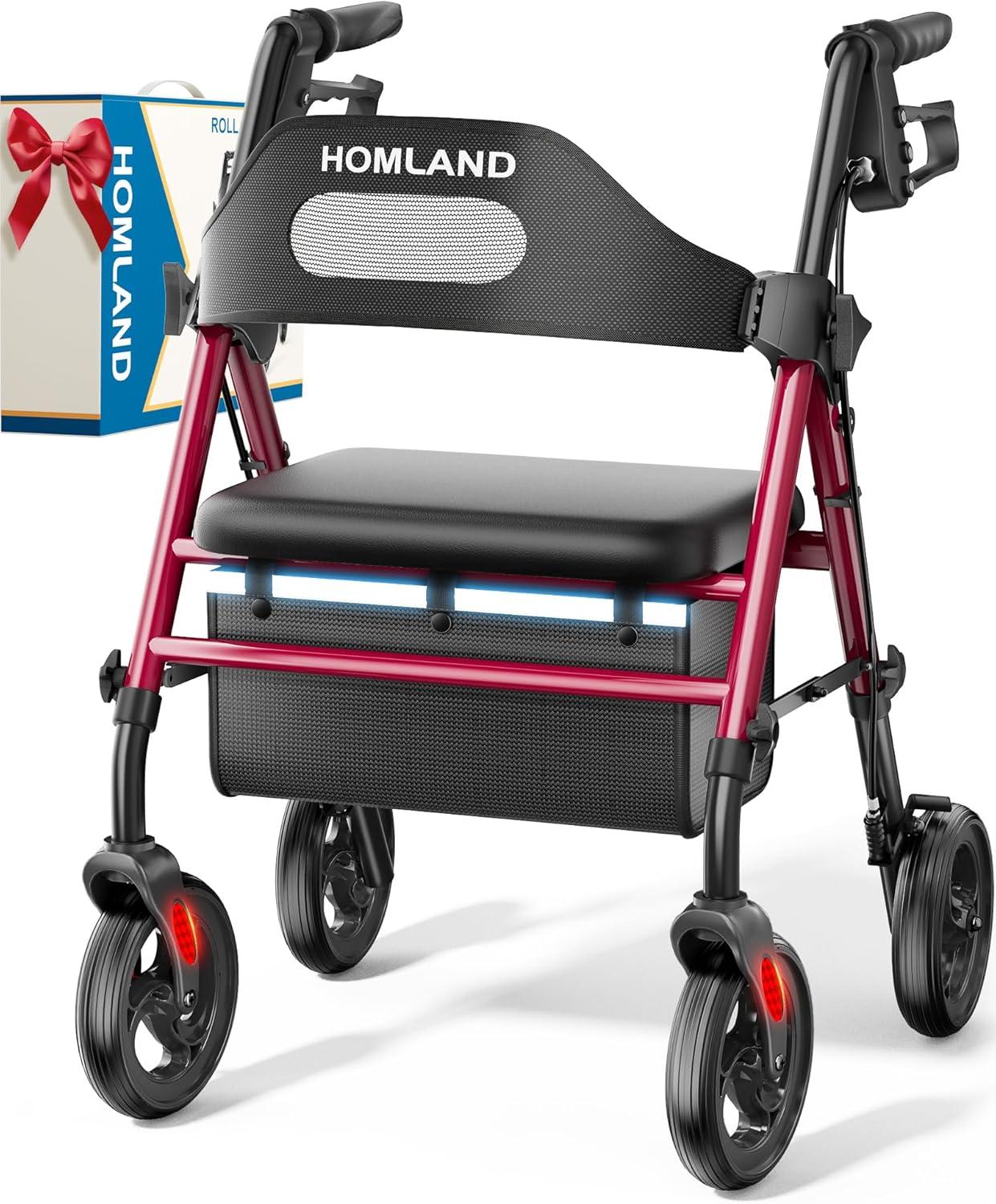 Foldable Rollator Showdown: Red Walker (350 Lb), Big Wheels, Tested Insights…