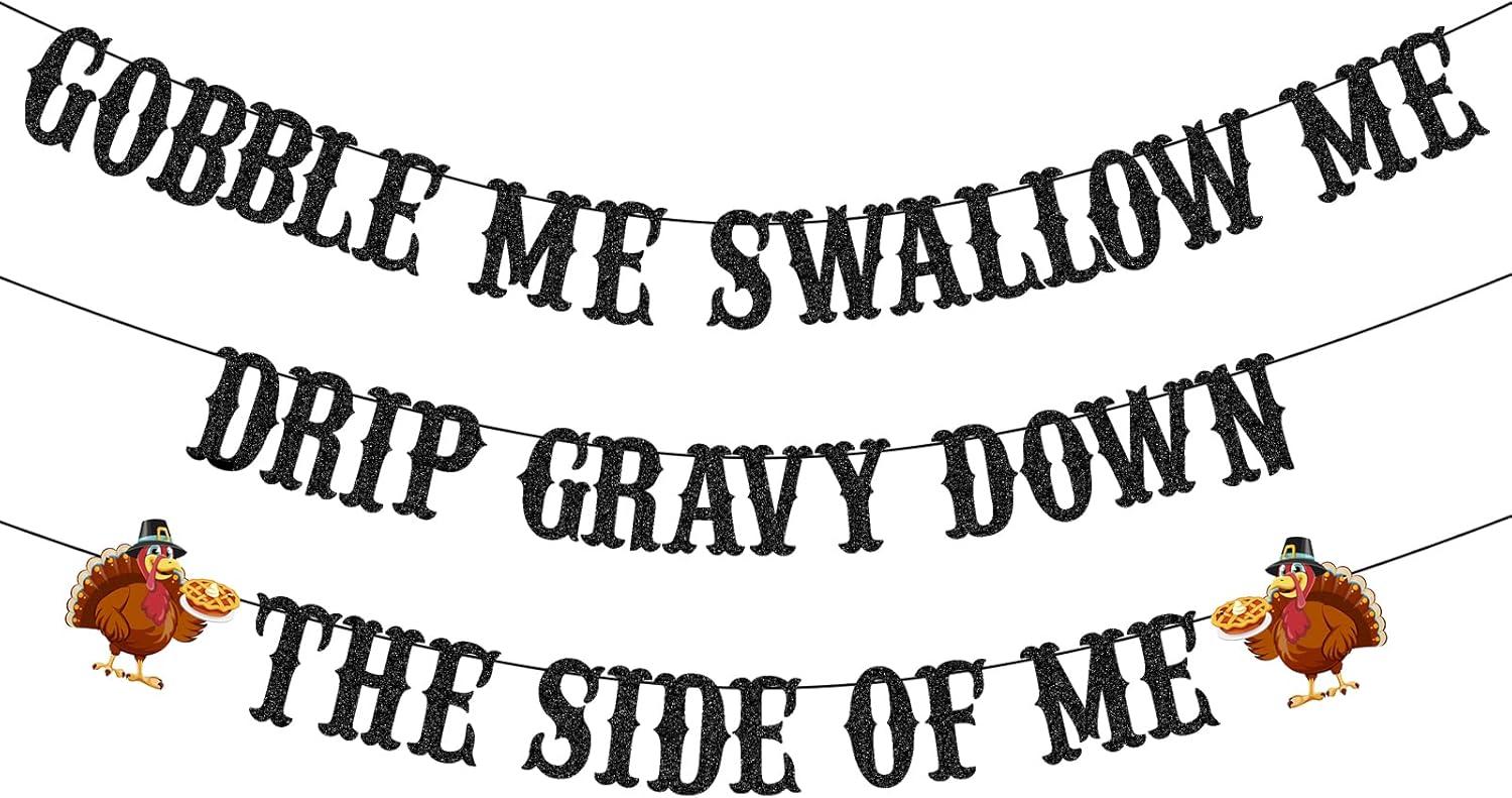 Glitter Turkey Banner Swallow Festive... Porcelain vs Glitter Showdown for Party Magic!