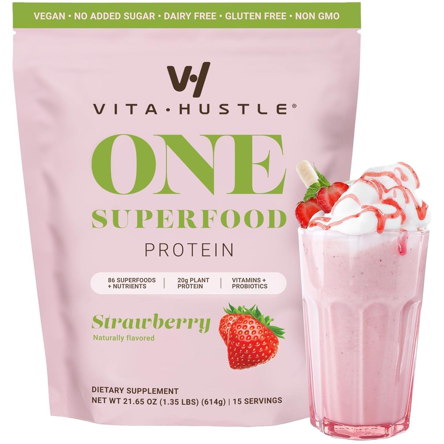 VitaHustle ONE Strawberry Showdown: Vegan Meal Powder Versus… Surprising Health Benefits!