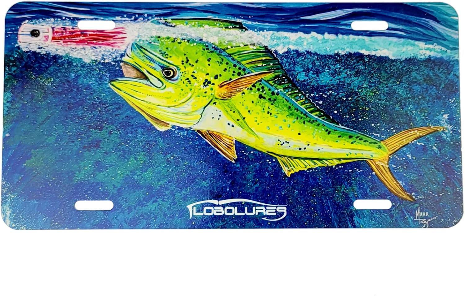 Front License Plate Mahi-Mahi Novelty Art Big Game Fishing Tested Versus... Surprising Fishing Gift