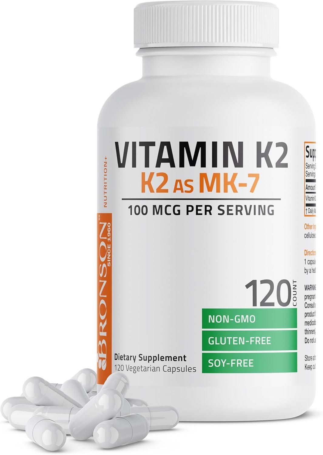 Compare Bronson's Tested MK-7... Non-GMO Витамин K2: Benefits & Buy Now!