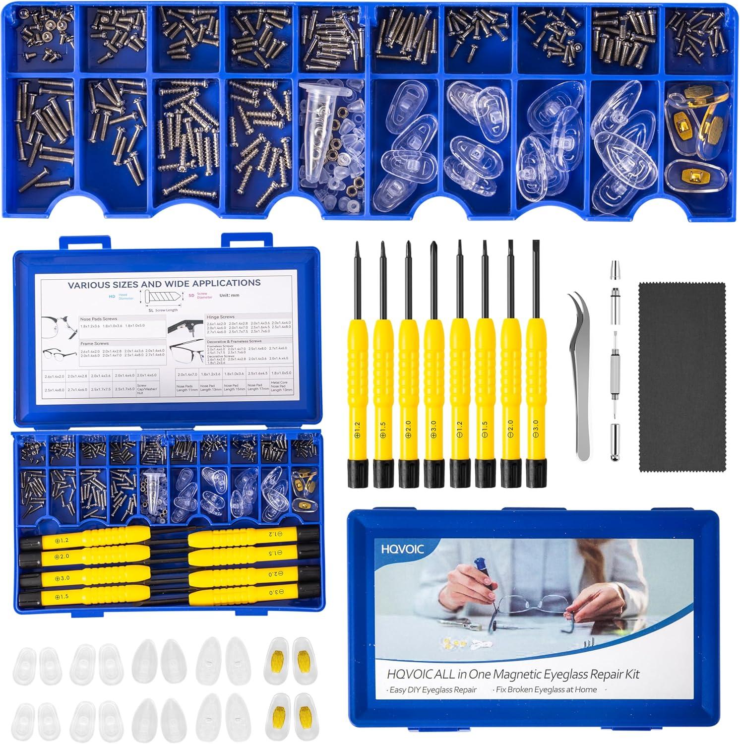 Upgraded Tested Magnetic Repair Kit: Screws, Precision Tool, Nose Pads… Wearable Tech Fix with Style!