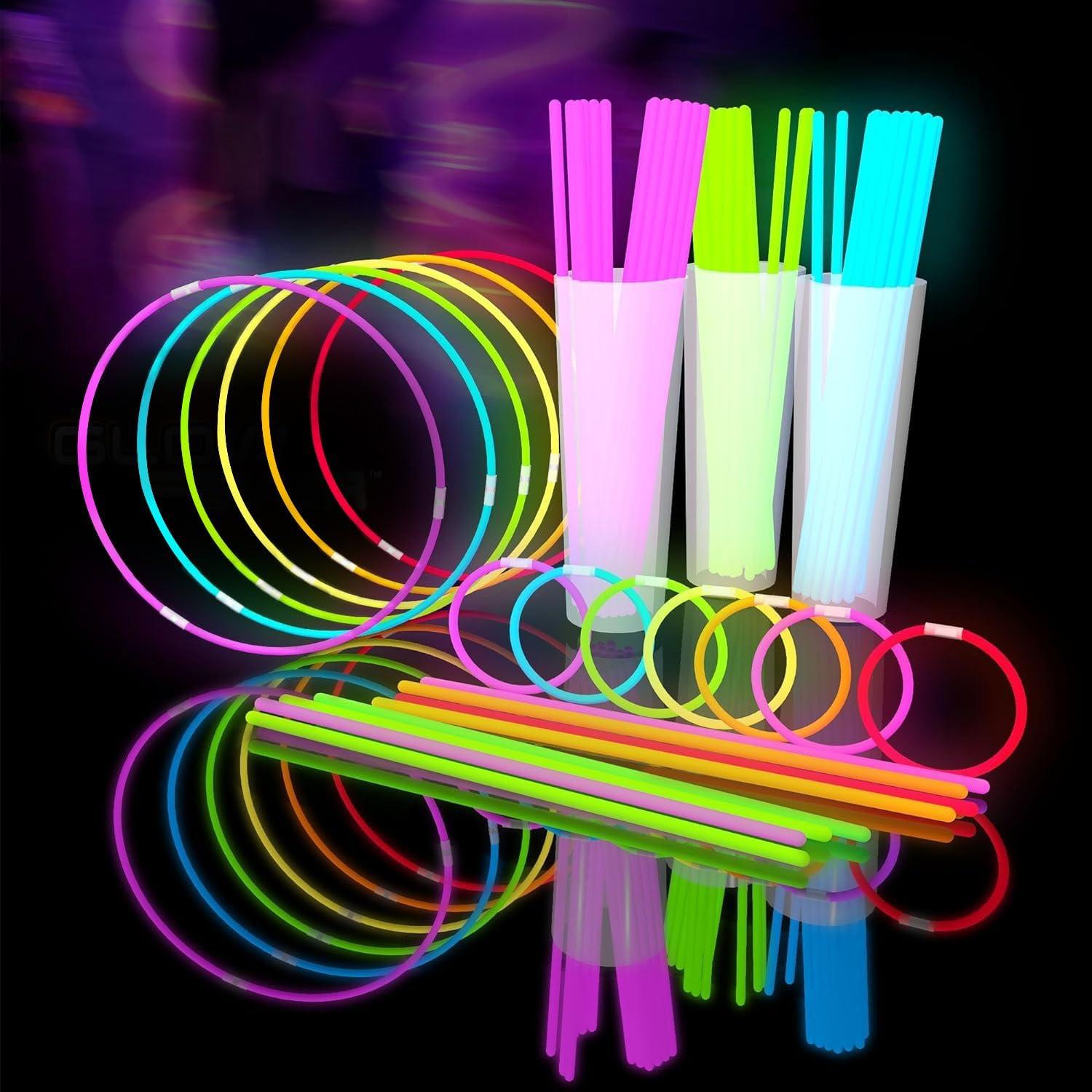 Bracelet connectors, 1200pcs bulk, tested bright glowsticks vs DIY fun for weddings... perfect party surprise!
