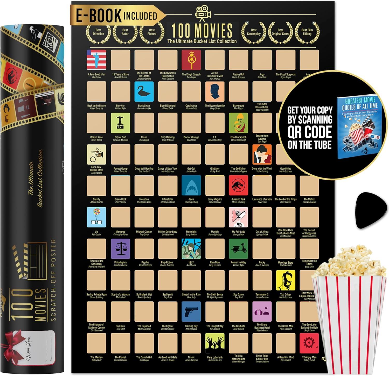 Surprising Benefit Compared: Scratch-Off Gold Foil Movie Poster vs. Ebook... Easy Off Tool Inside!