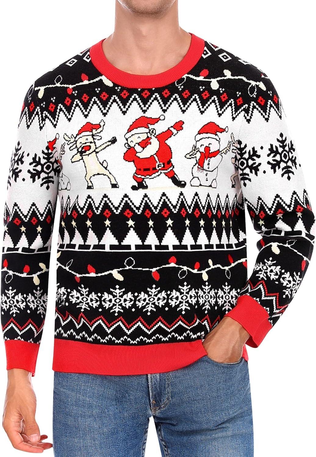 Ugly Sweater Showdown: Cute Santa vs. Tree Print, Compared... Which Wins This Season?