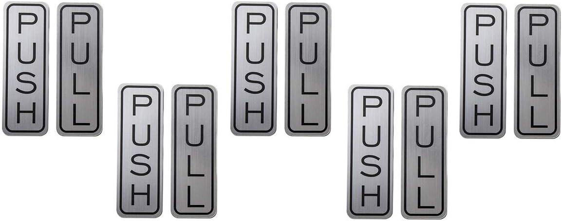 Push-Pull Signs Versus:.compareTo Brushed Steel—Tested Magic (Pack of 5)